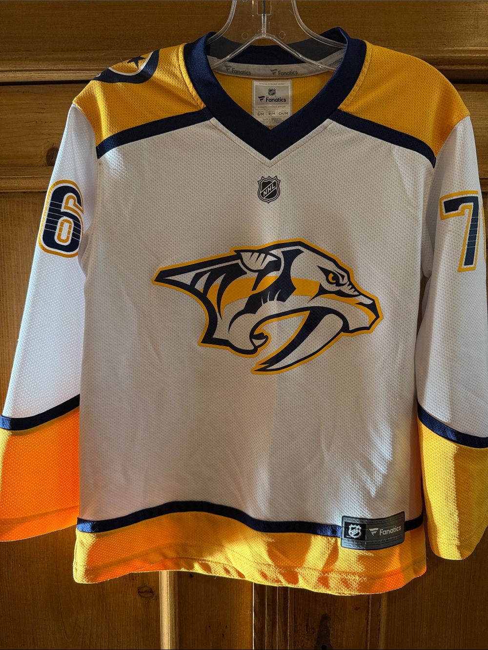 Fanatics Nashville Predators White Yellow Hockey Jersey Kids